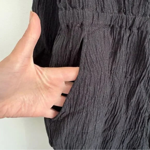 Soft Surroundings Cannes Black Crinkle Gauze Jumpsuit - Picture 7 of 8